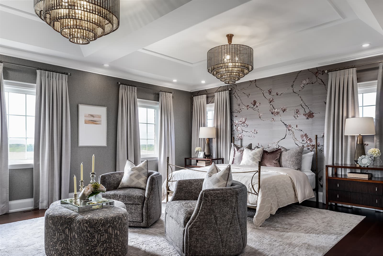 Glam, Navy, Pink & Gold Living Room — Sandringham Interiors